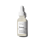 A close-up of THE ORDINARY Alpha Arbutin serum bottle, a skincare product known for its brightening properties.