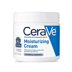 A jar of CeraVe Moisturizing Cream, a hydrating skincare product for dry skin.