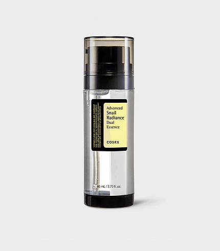 COSRX Advanced Snail Radiance Dual Essence - A skincare product infused with snail mucin for radiant, hydrated skin.