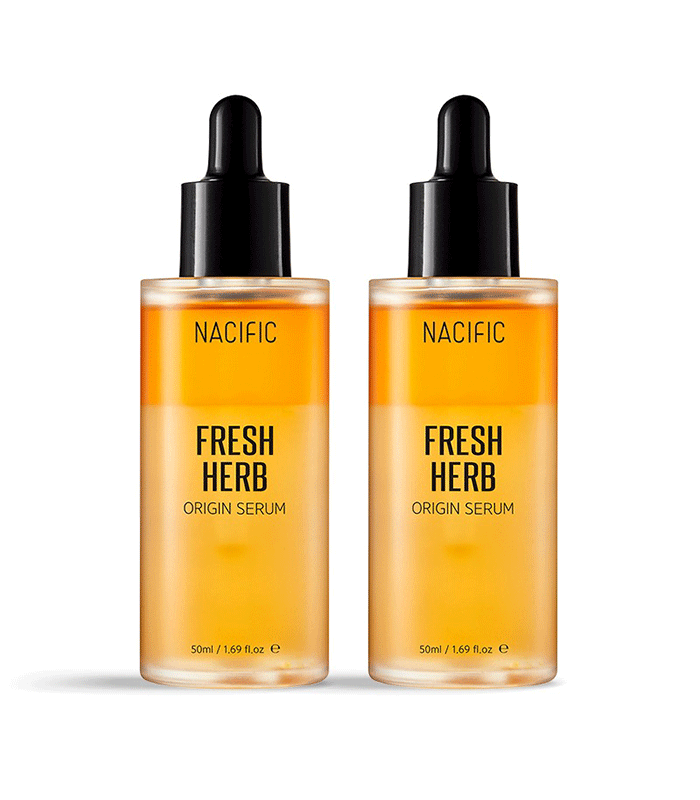 Bottle of Nacific Fresh Herb Origin Serum against a soft background